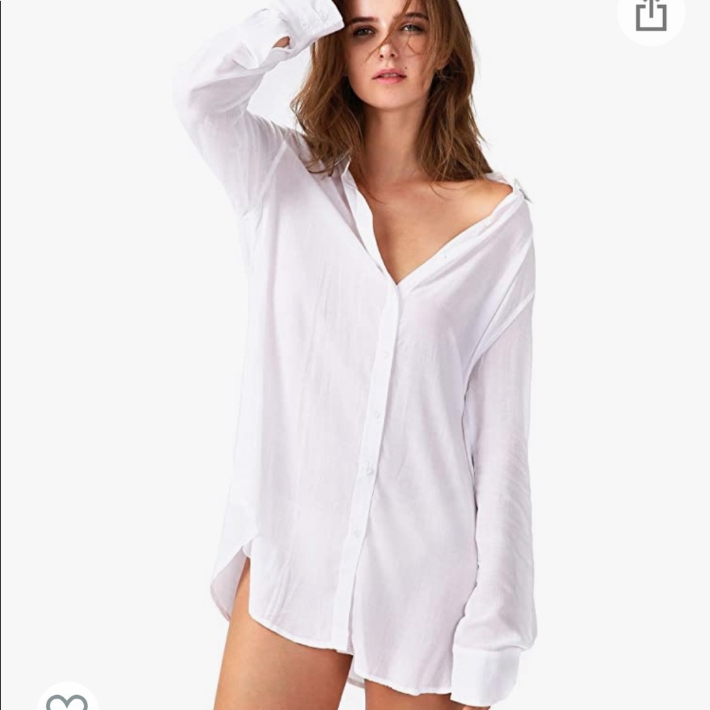 TOUSYEA Sleep Shirts for Women Button Down